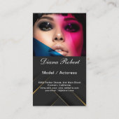 Carte De Visite Modèle moderne élégant et acteur 2 photos QR Code (Dos)