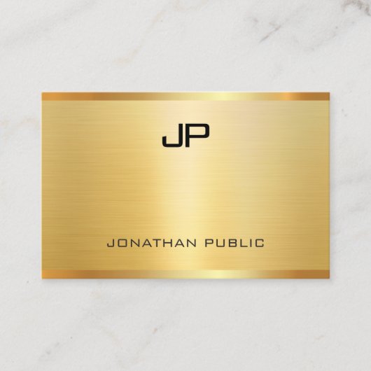 Carte De Visite Modèle moderne Elegant Faux Gold Professional (Devant)