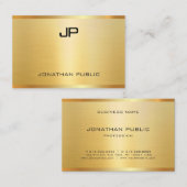 Carte De Visite Modèle moderne Elegant Faux Gold Professional (Devant / Derrière)