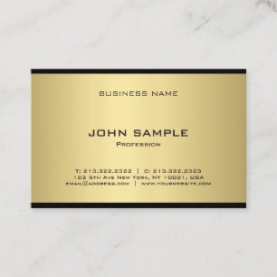 Carte De Visite Modèle moderne élégant Gold Look professionnel Top