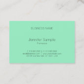 Carte De Visite Modèle moderne Elegant Mint Green White Dots (Dos)