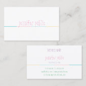 Carte De Visite Modèle moderne élégant Nom du script manuel Texte (Devant / Derrière)