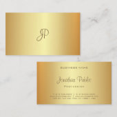 Carte De Visite Modèle moderne Elegant Or manuscrit Monogramme (Devant / Derrière)