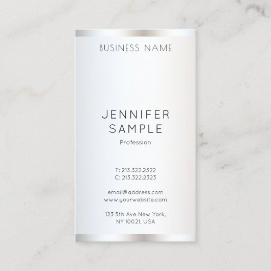 Carte De Visite Modèle moderne élégant professionnel vertical (Devant)
