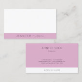 Carte De Visite Modèle moderne élégante tendance violet blanc (Devant / Derrière)