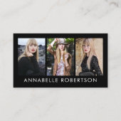 Carte De Visite Modèle moderne et Actor 3 Photos QR Code (Devant)