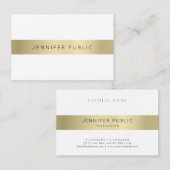 Carte De Visite Modèle moderne Gold White (Devant / Derrière)