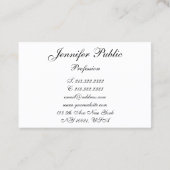 Carte De Visite Modèle Moderne manuscrit Script Élégant Simple (Dos)