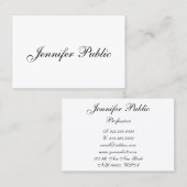 Carte De Visite Modèle Moderne manuscrit Script Élégant Simple (Devant / Derrière)