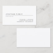 Carte De Visite Modèle moderne moderne simple blanc élégant (Devant / Derrière)