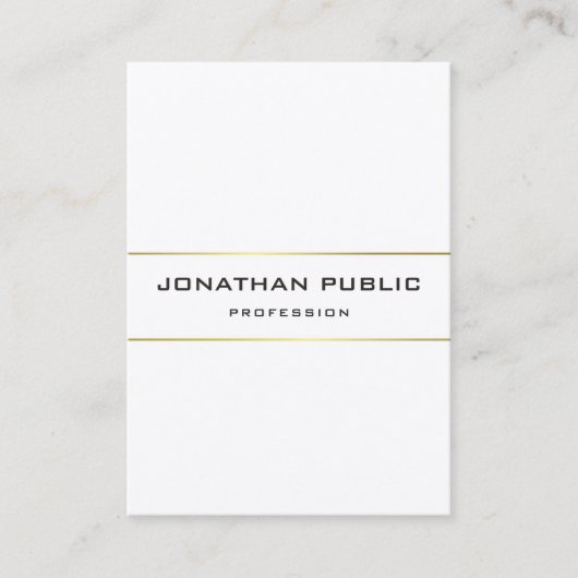 Carte De Visite Modèle Moderne Monogram Gold Stripes Professionnel (Devant)