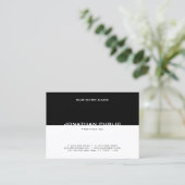 Carte De Visite Modèle moderne noir blanc élégant professionnel (Debout devant)
