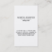 Carte De Visite Modèle moderne noir et Marbre blanc (Dos)