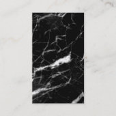 Carte De Visite Modèle moderne noir et Marbre blanc (Devant)