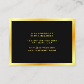 Carte De Visite Modèle moderne noir et or sur mesure (Dos)