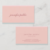 Carte De Visite Modèle moderne Pink vert élégant à la main (Devant / Derrière)