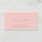 Carte De Visite Modèle moderne Pink vert élégant à la main (Dos)