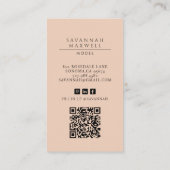 Carte De Visite Modèle moderne Professional Photo Peach rose (Dos)