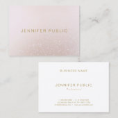 Carte De Visite Modèle moderne professionnel Elegant Gold Texte (Devant / Derrière)