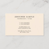 Carte De Visite Modèle moderne propre Elégant couleur crème rose (Dos)