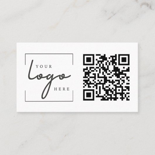 Carte De Visite Modèle Moderne QR Code Business Logo Simple (Devant)