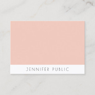 Carte De Visite Modèle moderne rose pâle blanc blanc simple él