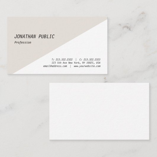 Carte De Visite Modèle Moderne Simple Élégant Professionnel (Devant / Derrière)