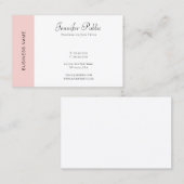 Carte De Visite Modèle moderne simple Élégant rose pâle blanc (Devant / Derrière)