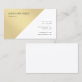 Carte De Visite Modèle moderne simple or blanc professionnel Top (Devant / Derrière)