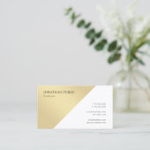 Carte De Visite Modèle moderne simple or blanc professionnel Top (Debout devant)