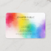 Carte De Visite Modèle moderne tendance Abstrait Rainbow Colors (Dos)