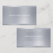 Carte De Visite Modèle moderne tendance élégant Silver professionn (Devant / Derrière)