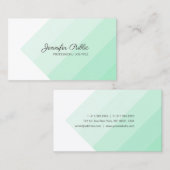 Carte De Visite Modèle Moderne tendance Monnaie Vert Blanc (Devant / Derrière)