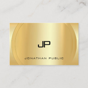 Carte De Visite Modèle monogramme glamour Faux Gold