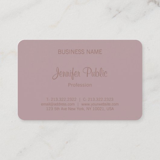 Carte De Visite Modèle Monogramme moderne manuscrit (Dos)