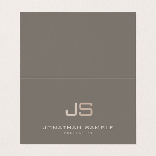 Carte De Visite Modèle Monogramme moderne professionnel (Extérieur déplié)