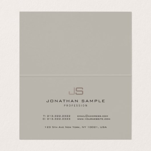 Carte De Visite Modèle Monogramme moderne professionnel (Intérieur déplié)