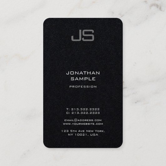 Carte De Visite Modèle Monogramme moderne professionnel (Dos)