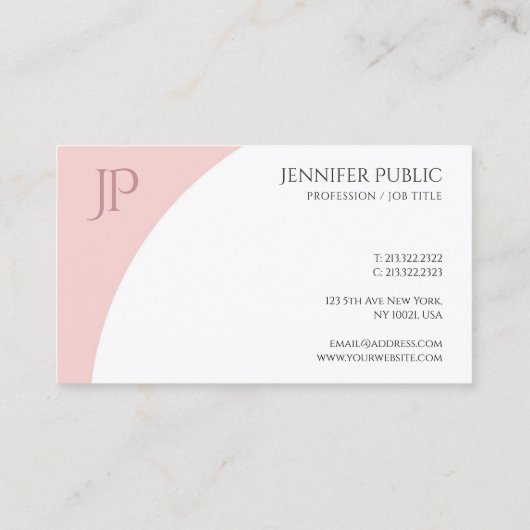 Carte De Visite Modèle Monogramme moderne rose vif (Dos)