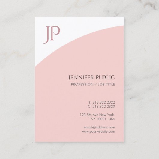 Carte De Visite Modèle Monogramme moderne rose vif (Dos)