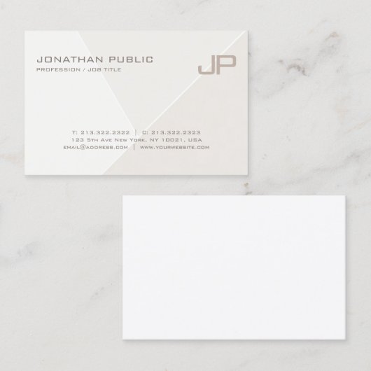 Carte De Visite Modèle Monogramme moderne tendance (Devant / Derrière)