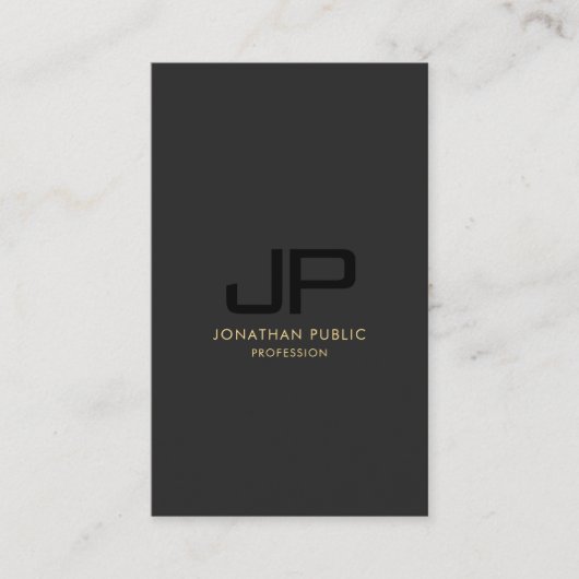 Carte De Visite Modèle Monogramme professionnel élégant moderne (Devant)