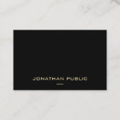 Carte De Visite Modèle noir à l'élégance moderne (Devant)