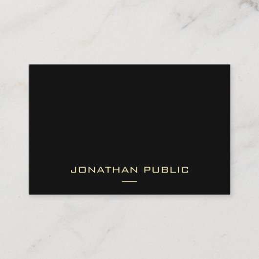Carte De Visite Modèle noir à l'élégance moderne (Devant)