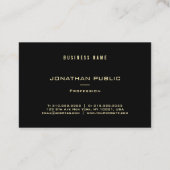 Carte De Visite Modèle noir à l'élégance moderne (Dos)
