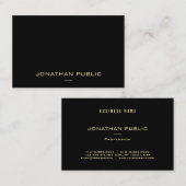 Carte De Visite Modèle noir à l'élégance moderne (Devant / Derrière)