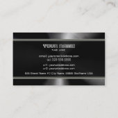 Carte De Visite Modèle noir acier inoxydable et Accents gris (Dos)