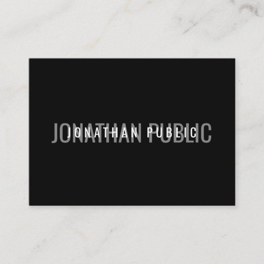 Carte De Visite Modèle noir & blanc élégant professionnel moderne (Devant)