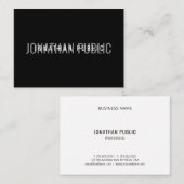 Carte De Visite Modèle noir & blanc élégant professionnel moderne (Devant / Derrière)