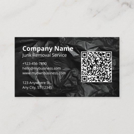 Carte De Visite Modèle noir de suppression de junk (Devant)